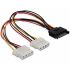Kabel Delock Stromadapter SATA 15-pin zu 2x Molex 4-pin