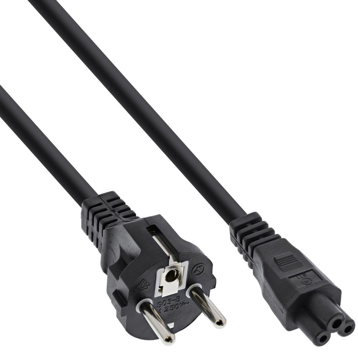 Kabel Netzteil Stromkabel f�r Notebook abgewinkelt IEC-C5 - Kalt