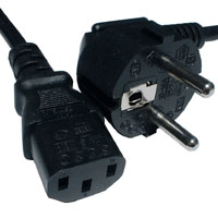 Kabel Netzteil Stromkabel - Kaltger�tekabel 1,5 m  Schutzkontakt