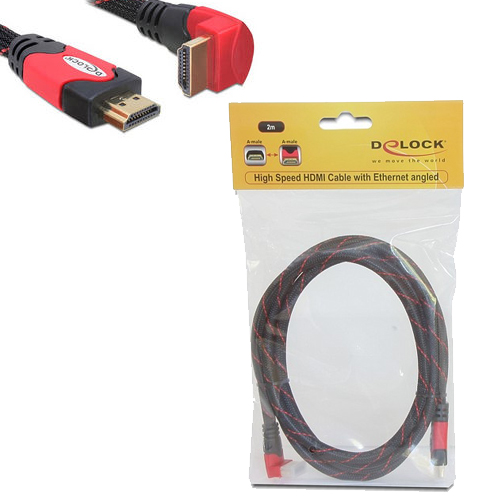 Kabel Delock High Speed HDMI 2.0 mit Ethernet gewinkelt A-A / St