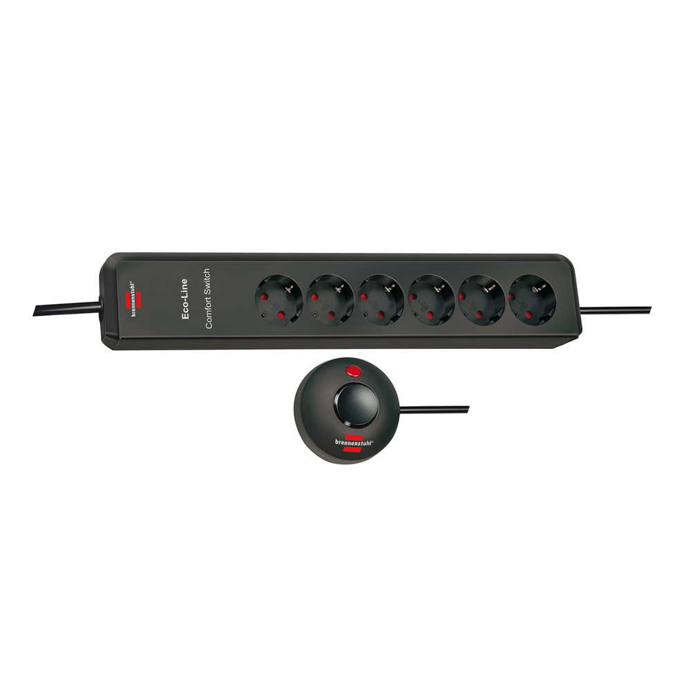 Brennenstuhl Eco-Line Comfort Switch Steckdosenleiste 6fach anth