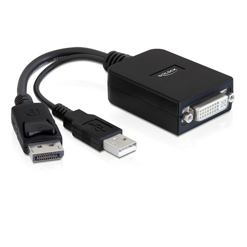Delock Adapter Displayport Stecker > DVI-I 24+5 Buchse Aktiv