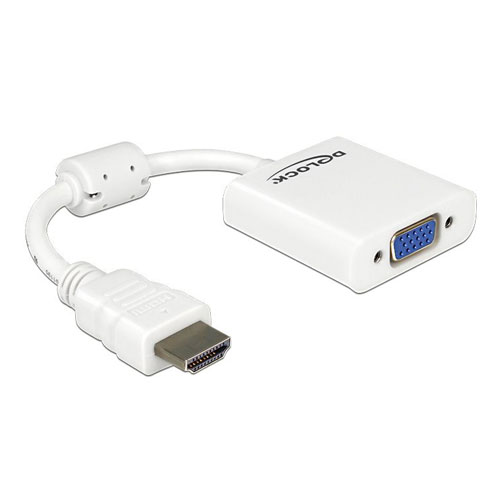 Delock Adapter HDMI-A Stecker > VGA Buchse wei