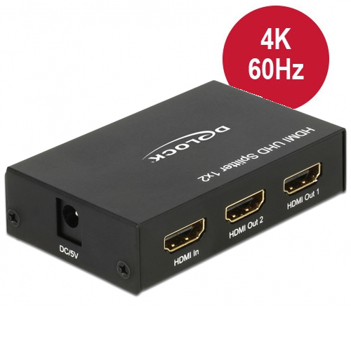 Delock HDMI UHD Splitter 1 x HDMI in > 2 x HDMI out 4K 2.2
