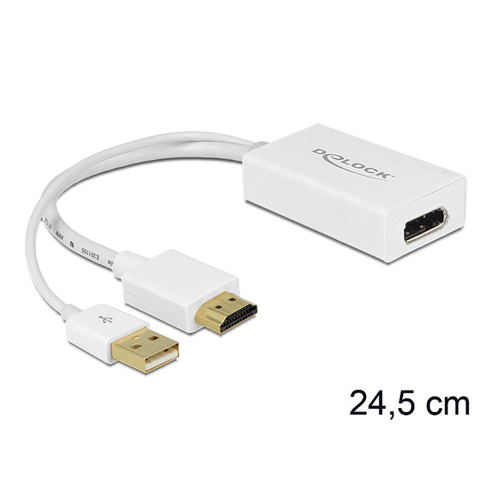 Delock Adapter  HDMI-A Stecker > DisplayPort 1.2 Buchse Aktiv