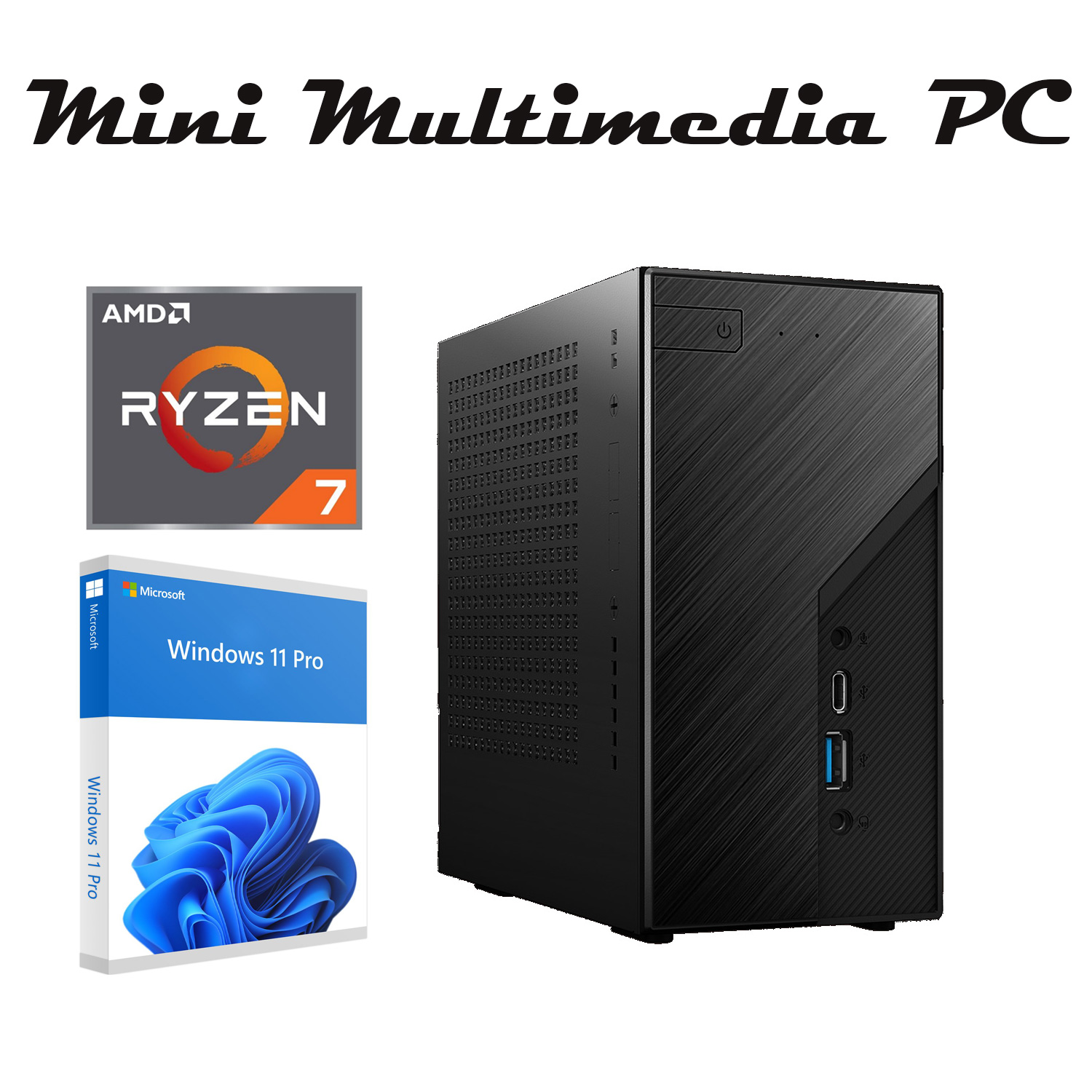 ASROCK X300 Multimedia Ryzen7 5700G 8x 3,8 GHz - 32GB - 1TB SSD 