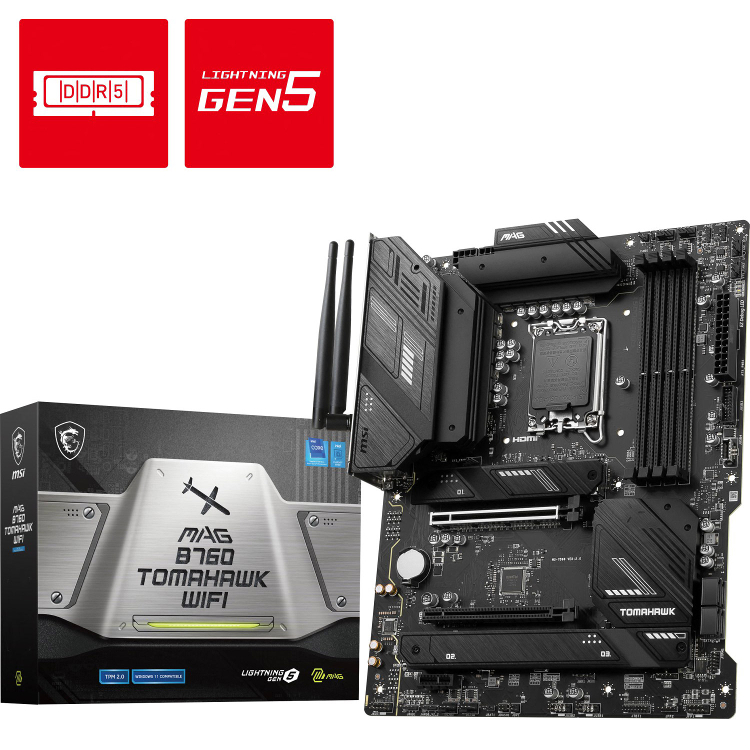 MSI MAG B760 Tomahawk WIFI - DDR5 - Intel B760 Sockel 1700, ATX