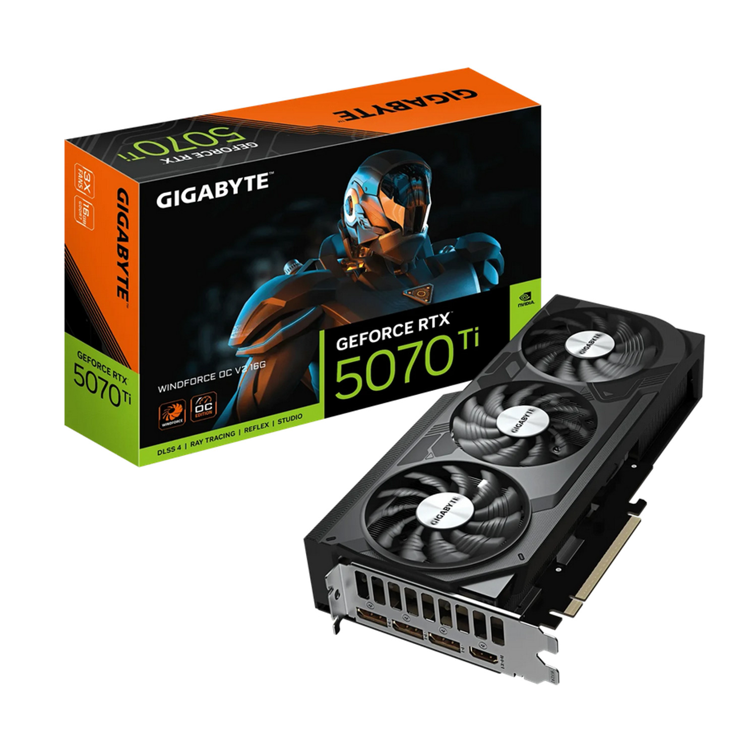 GIGABYTE GeForce RTX 5070 Ti Windforce OC V2 16G, 16GB GDDR7, HD