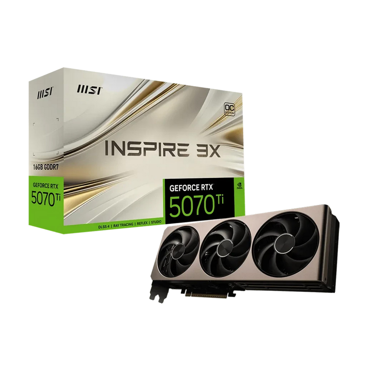 MSI GeForce RTX 5070 Ti Inspire 3x OC, 16GB GDDR7, HDMI, 3x DP