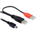 Delock Kabel USB Mini 4-Pol auf 2x Stecker A 1,0 m