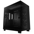 NZXT H9 Flow Black - Midi-Tower schwarz, Glasfenster